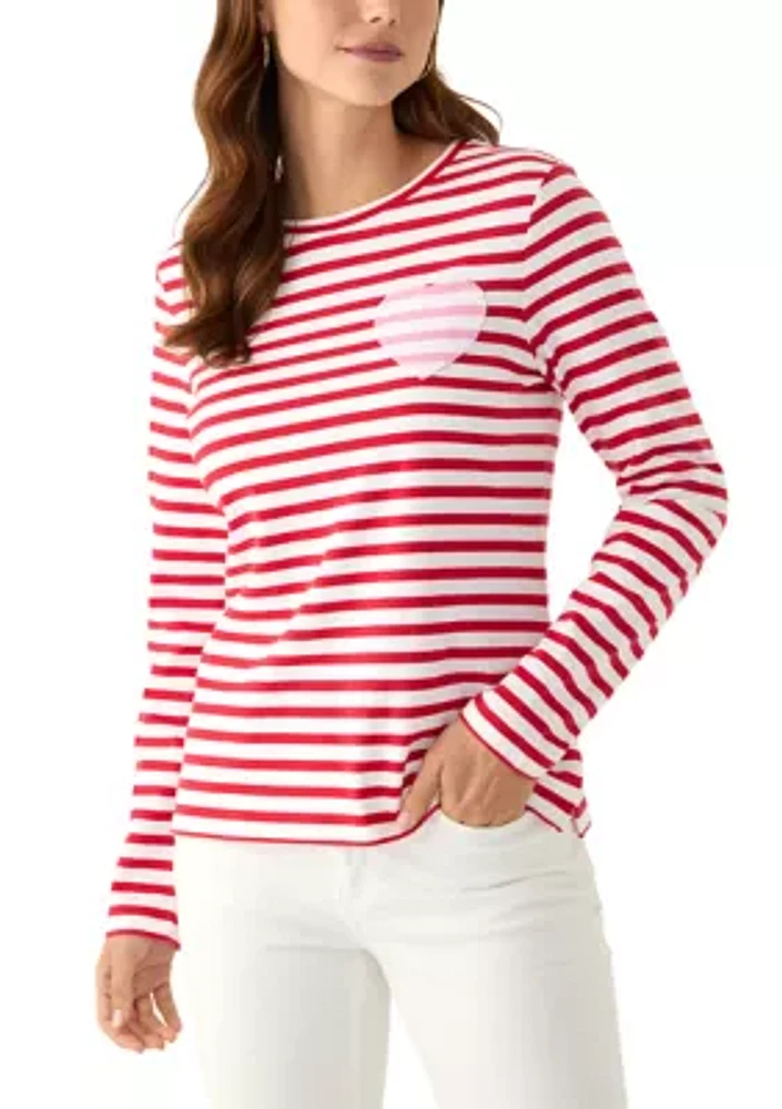 Women's Heart Stripe T-Shirt