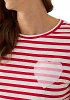 Women's Heart Stripe T-Shirt