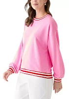 Women's Long Sleeve Stripe Sweeper Sweatshirt