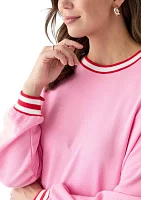 Women's Long Sleeve Stripe Sweeper Sweatshirt