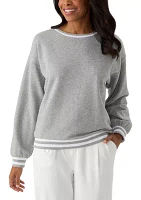 Women's Long Sleeve Stripe Sweeper Sweater