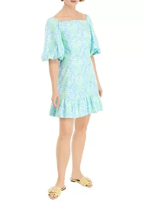 Women's Printed Puff Sleeve Dress