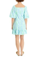 Women's Printed Puff Sleeve Dress