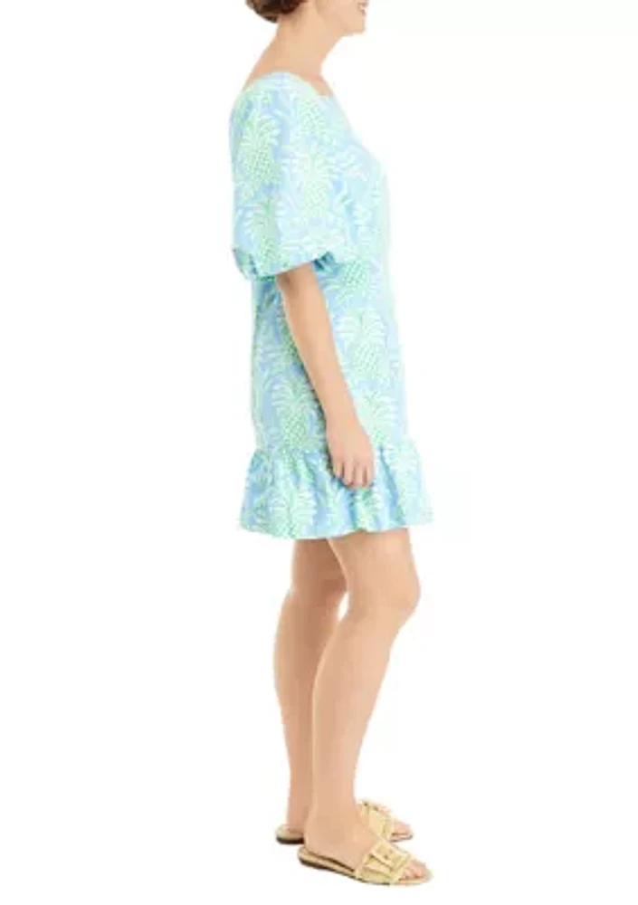 Women's Printed Puff Sleeve Dress