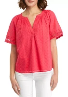 Women's Short Sleeve Ric Rac Top