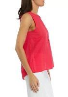 Women's Sleeveless Solid Peasant Top