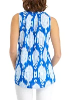 Women's Sleeveless Printed Peasant Top