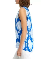 Women's Sleeveless Printed Peasant Top