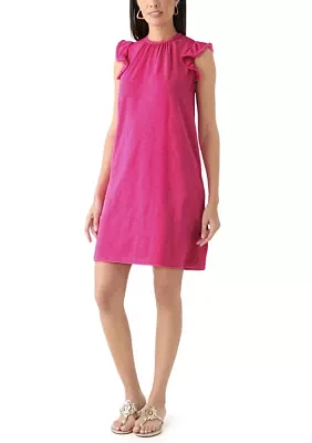 Women's Flutter Sleeve Trim Dress