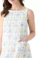 Women's Sleeveless Scallop Shift Dress