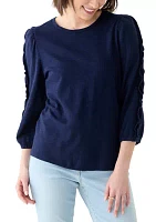 Women's Ruched Sleeve Top