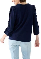 Women's Ruched Sleeve Top