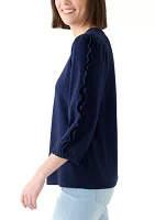 Women's Ruched Sleeve Top