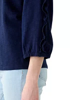 Women's Ruched Sleeve Top