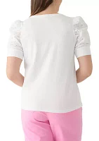 Women's Puff Sleeve Henley Top