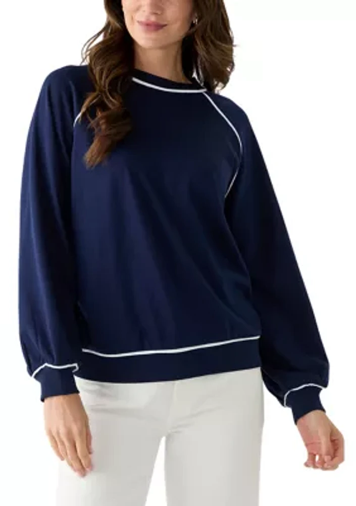 Women's Long Sleeve Piping Sweatshirt