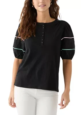 Women's Pipping Henley Top