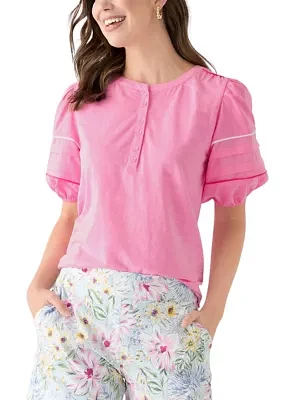Women's Pipping Henley Top