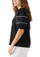 Women's Pipping Henley Top