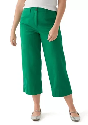 Women's Wide Leg Cropped Chino Pants