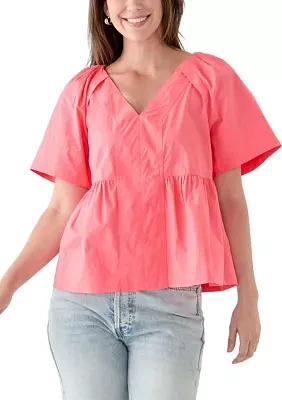 Women's Pleat Shoulder Top