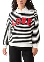 Petite Long Sleeve Patch Sweeper Sweater