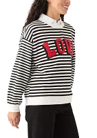 Petite Long Sleeve Patch Sweeper Sweater