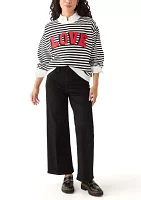 Petite Long Sleeve Patch Sweeper Sweater