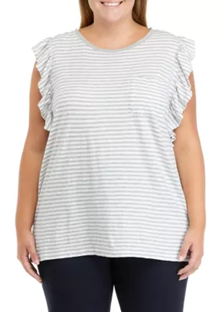 Plus Flutter Sleeve T-Shirt