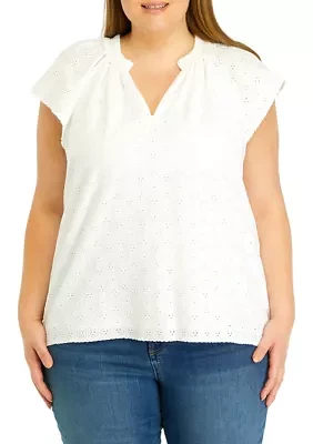 Plus Eyelet Top