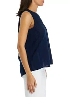 Plus Sleeveless Peasant Top