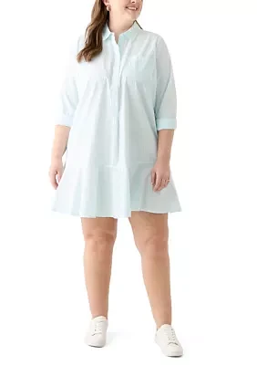 Plus Flounce Shirtdress
