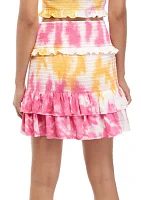 Juniors' Smocked Ruffle Skirt