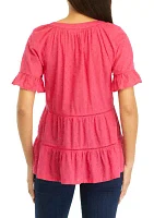 Women's Short Sleeve Tiered Blouse