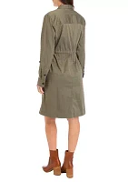 Women's Long Sleeve Utility Shirt Dress