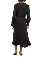 Women's Faux Wrapped Solid Dress