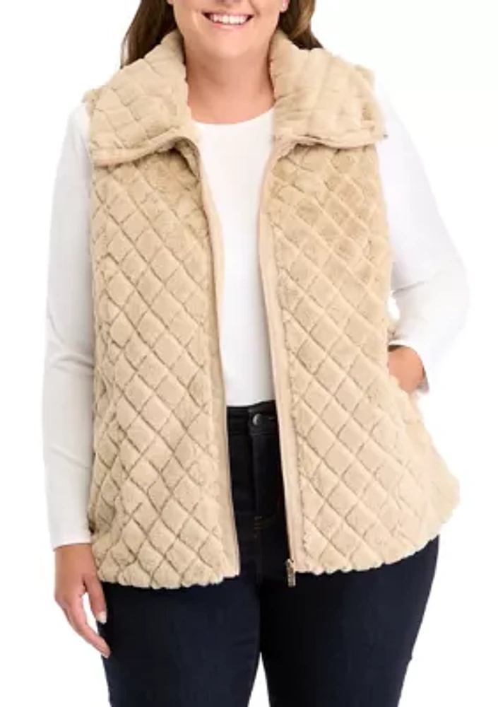 Plus Faux Fur Vest