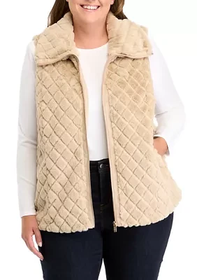 Plus Faux Fur Vest