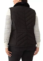 Plus Faux Fur Trim Vest