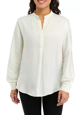 Petite Long Sleeve Airflow Tunic Shirt