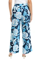 Women's Printed Pull On Linen Pants