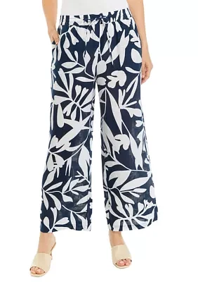 Women's Pull On Clean Front Linen Pants