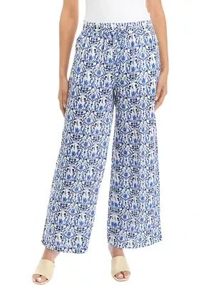 Women's Printed Linen Pants