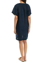 Women's Split Neck Linen Dress