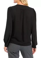 Women's Long Sleeve Button Front Blouse