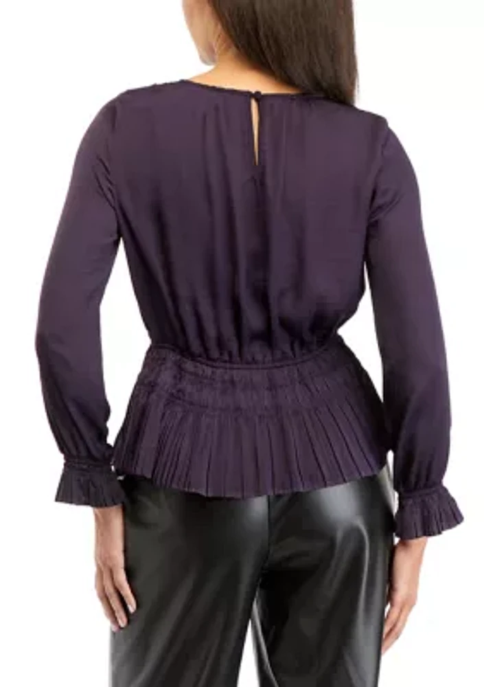 Women's Solid Peplum Airflow Blouse