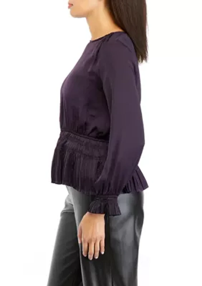 Women's Solid Peplum Airflow Blouse