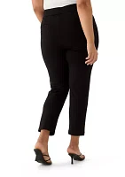 Plus Pull On Ponte Pants with Front Slant Seam