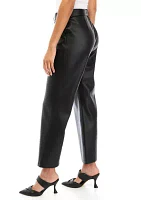 Women's Vegan Leather Slim Belted Pants