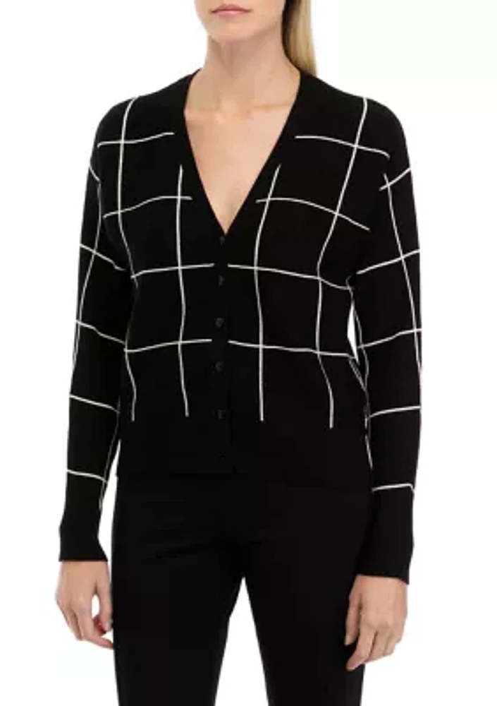 Women's Windowpane Cardigan